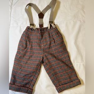 Tommy Hilfiger Lined wool houndstooth suspender pants